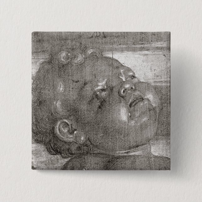 Cherubim Crying, 1521 Pinback Button (Front)