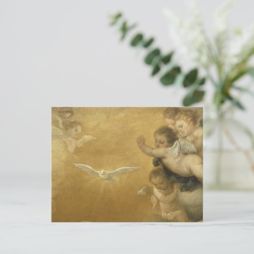 Cherubs and the Holy Spirit _ Vintage Fine Art Postcard