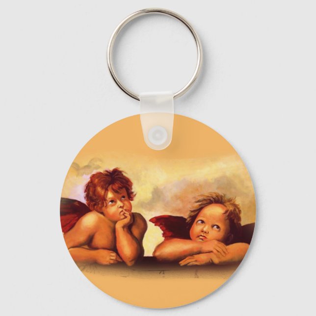 Cherubs, Angels, After Raphael: Original Artwork Keychain (Front)