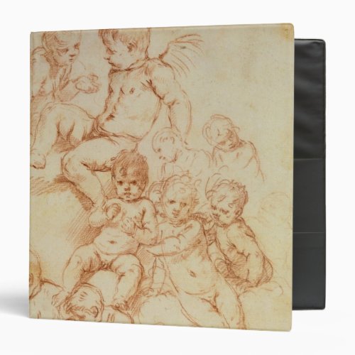 Cherubs early 17th century red chalk on paper binder