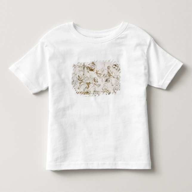 Cherubs, early 18th century (pen and ink and wash toddler t-shirt (Front)