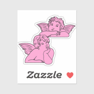Cherubs line art inspired by Italian artist Raphae Sticker