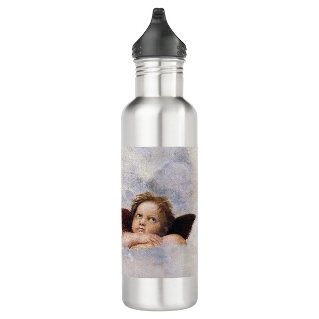 Cherubs, winged Angels painting by Raffael  Stainless Steel Water Bottle (Right)
