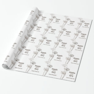 Chervil brown modern wedding names gift paper