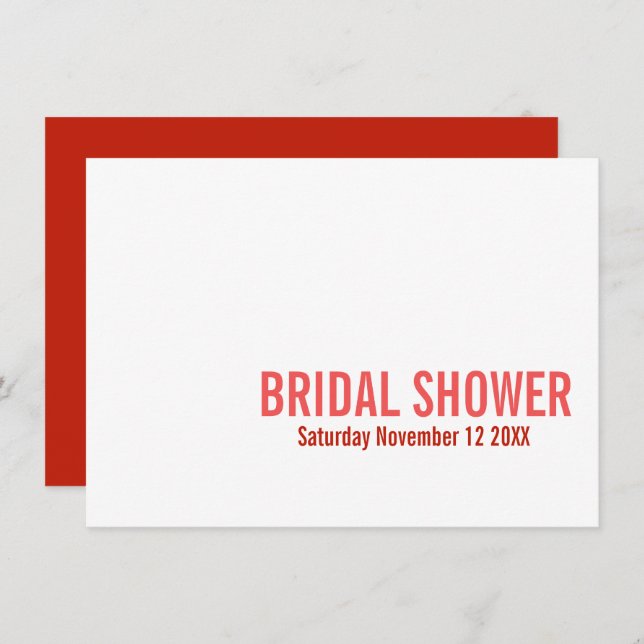 Chervil modern graphic bridal shower invitation (Front/Back)