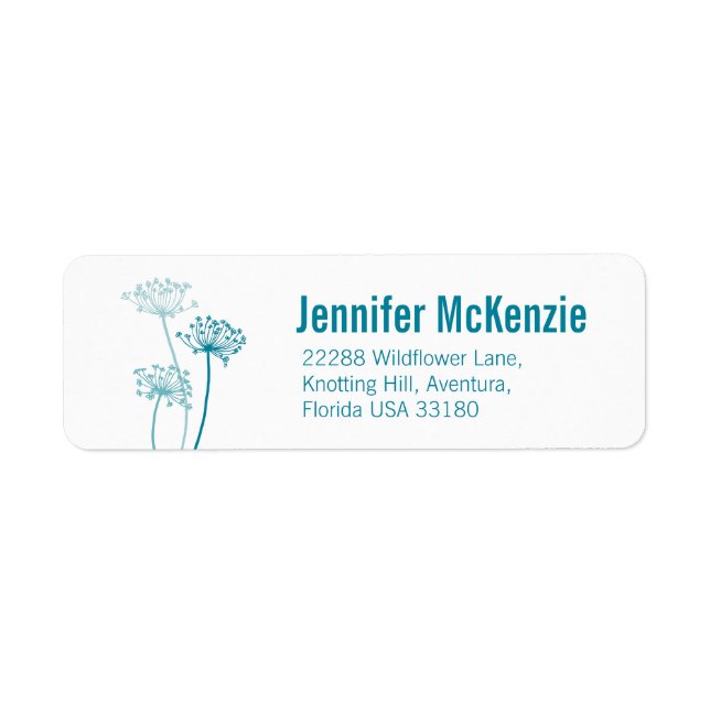 Chervil modern graphic wedding slim reply labels (Front)
