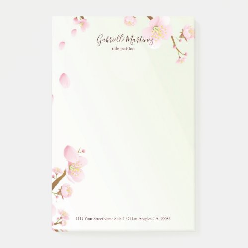 Chery blossom background post_it notes