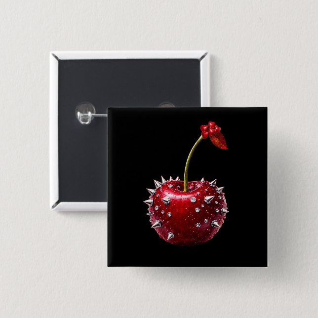 Chery Rock Style Badge Button (Front & Back)