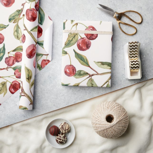 Cheryy on top Theme Aesthetic Viral Wrapping Paper (Crafts)