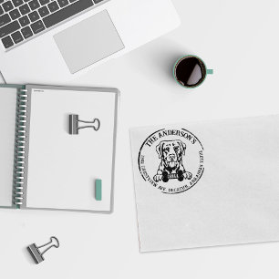 Chesapeak Bay Retriever Dog Family Return Address Rubber Stamp