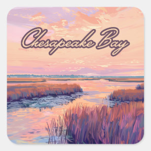Chesapeake Bay Annapolis Maryland Virginia Sunrise Square Sticker