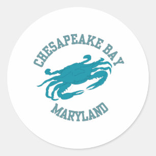 Chesapeake Bay Blue Crab Classic Round Sticker