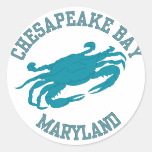 Chesapeake Bay Blue Crab Classic Round Sticker