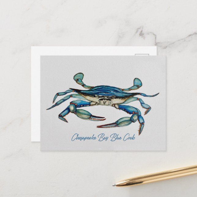 Chesapeake Bay Blue Crab Notecard (Front/Back In Situ)