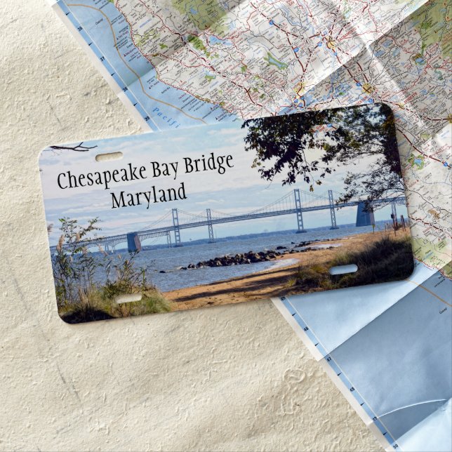 Chesapeake Bay Bridge Aluminum License Plate (In Situ)