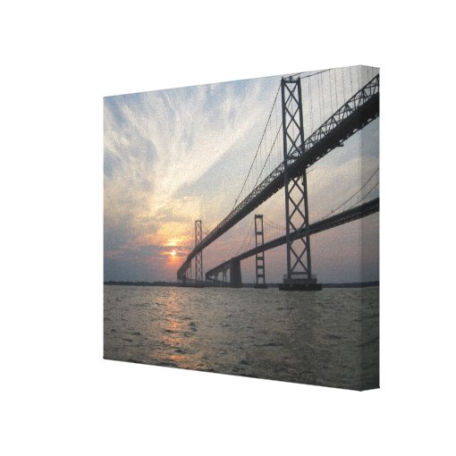 Chesapeake Bay Bridge Sunset canvas | Zazzle