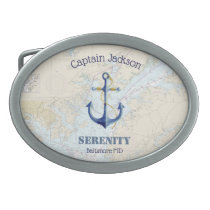 Chesapeake Bay Captain Name, Boat, Home Port Belt Buckle