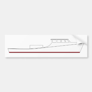 Chesapeake Bay deadrise boat (full cabin) Bumper Sticker