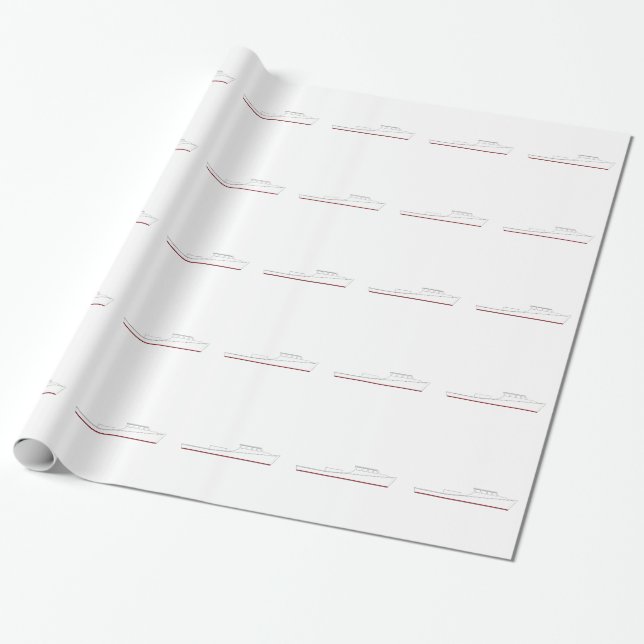 Chesapeake Bay deadrise boat (full cabin) Wrapping Paper (Unrolled)