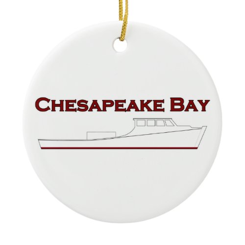 Chesapeake Bay Deadrise Workboat Ceramic Ornament