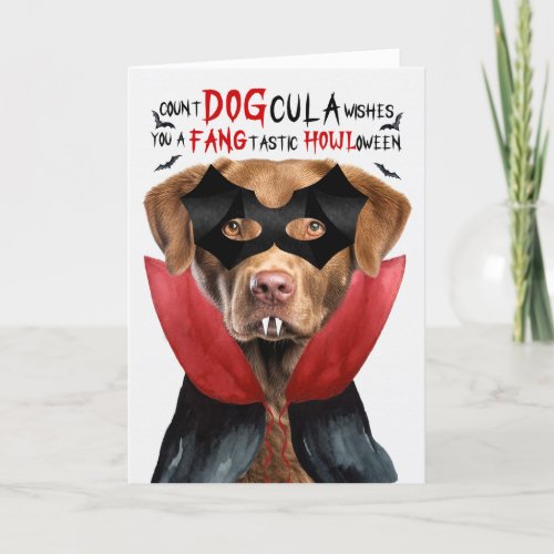 Chesapeake Bay Dog Funny Count DOGcula Halloween Holiday Card