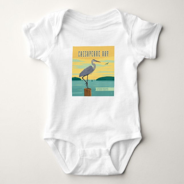 Chesapeake Bay Largest Estuary In North America Baby Bodysuit (Front)
