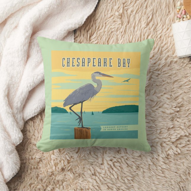 Chesapeake Bay Largest Estuary In North America Throw Pillow (Blanket)