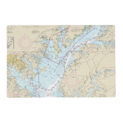 Chesapeake Bay Latitude Longitude Nautical Chart Placemat | Zazzle