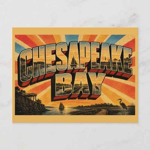 Chesapeake Bay Maryland Estuary Wetlands Art Postcard
