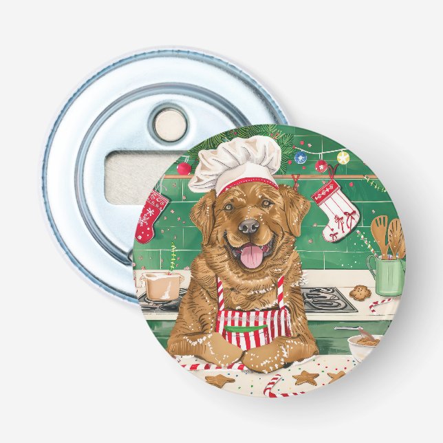 Chesapeake Bay Retriever Baking: Festive Christmas Bottle Opener (Front)
