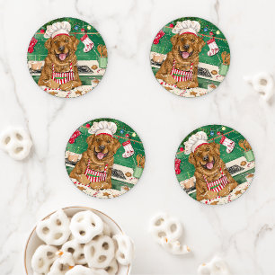 Chesapeake Bay Retriever Baking: Festive Christmas Coaster Set