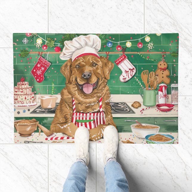Chesapeake Bay Retriever Baking: Festive Christmas Doormat (Indoor)