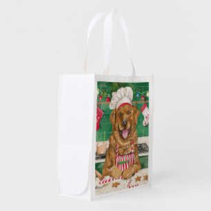 Chesapeake Bay Retriever Baking: Festive Christmas Grocery Bag