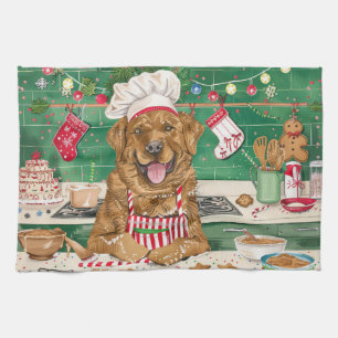 Chesapeake Bay Retriever Baking: Festive Christmas Kitchen Towel