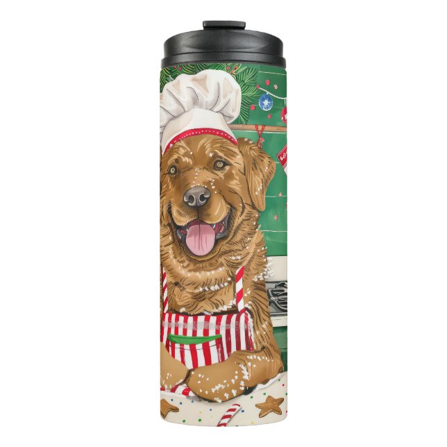 Chesapeake Bay Retriever Baking: Festive Christmas Thermal Tumbler (Front)
