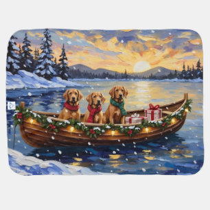 Chesapeake Bay Retriever Christmas Boat Holiday Baby Blanket