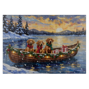 Chesapeake Bay Retriever Christmas Boat Holiday Cutting Board