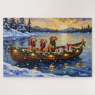 Chesapeake Bay Retriever Christmas Boat Holiday Jigsaw Puzzle