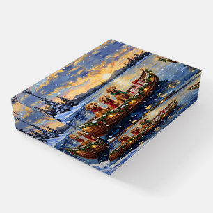 Chesapeake Bay Retriever Christmas Boat Holiday Paperweight