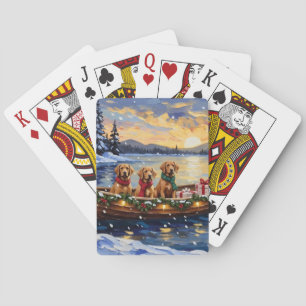 Chesapeake Bay Retriever Christmas Boat Holiday Poker Cards