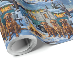 Chesapeake Bay Retriever Christmas Camping Camper  Wrapping Paper