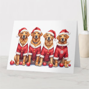 Chesapeake Bay Retriever Christmas Dress Santa Hat Card