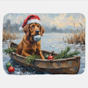 Chesapeake Bay Retriever Christmas Hunting Boat Baby Blanket
