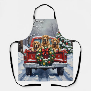 Chesapeake Bay Retriever Christmas Red Truck  Apron