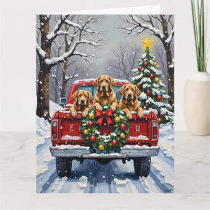 Chesapeake Bay Retriever Christmas Red Truck Card