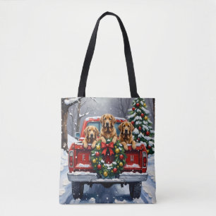 Chesapeake Bay Retriever Christmas Red Truck  Tote Bag