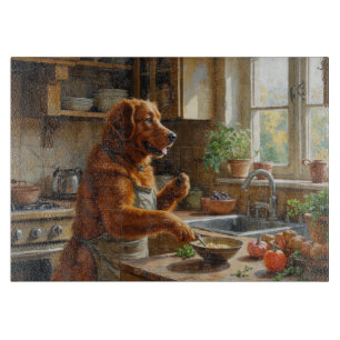 Chesapeake Bay Retriever Cooking in Kitchen Cutting Board