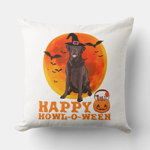 Chesapeake Bay Retriever Dog Halloween Happy Throw Pillow
