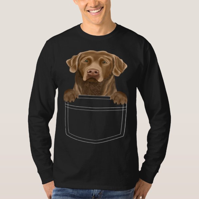 Chesapeake Bay Retriever Dog In Pocket  Dog T-Shirt (Front)