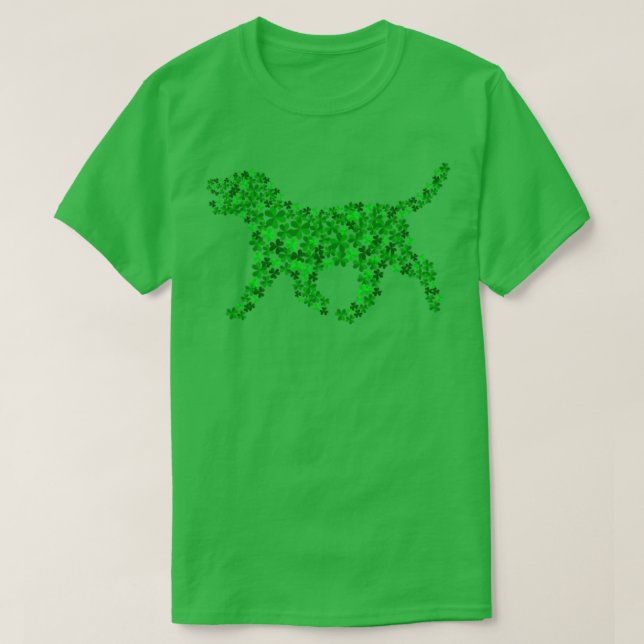 Chesapeake Bay Retriever Dog Shamrock Leaf St Patr T-Shirt (Design Front)